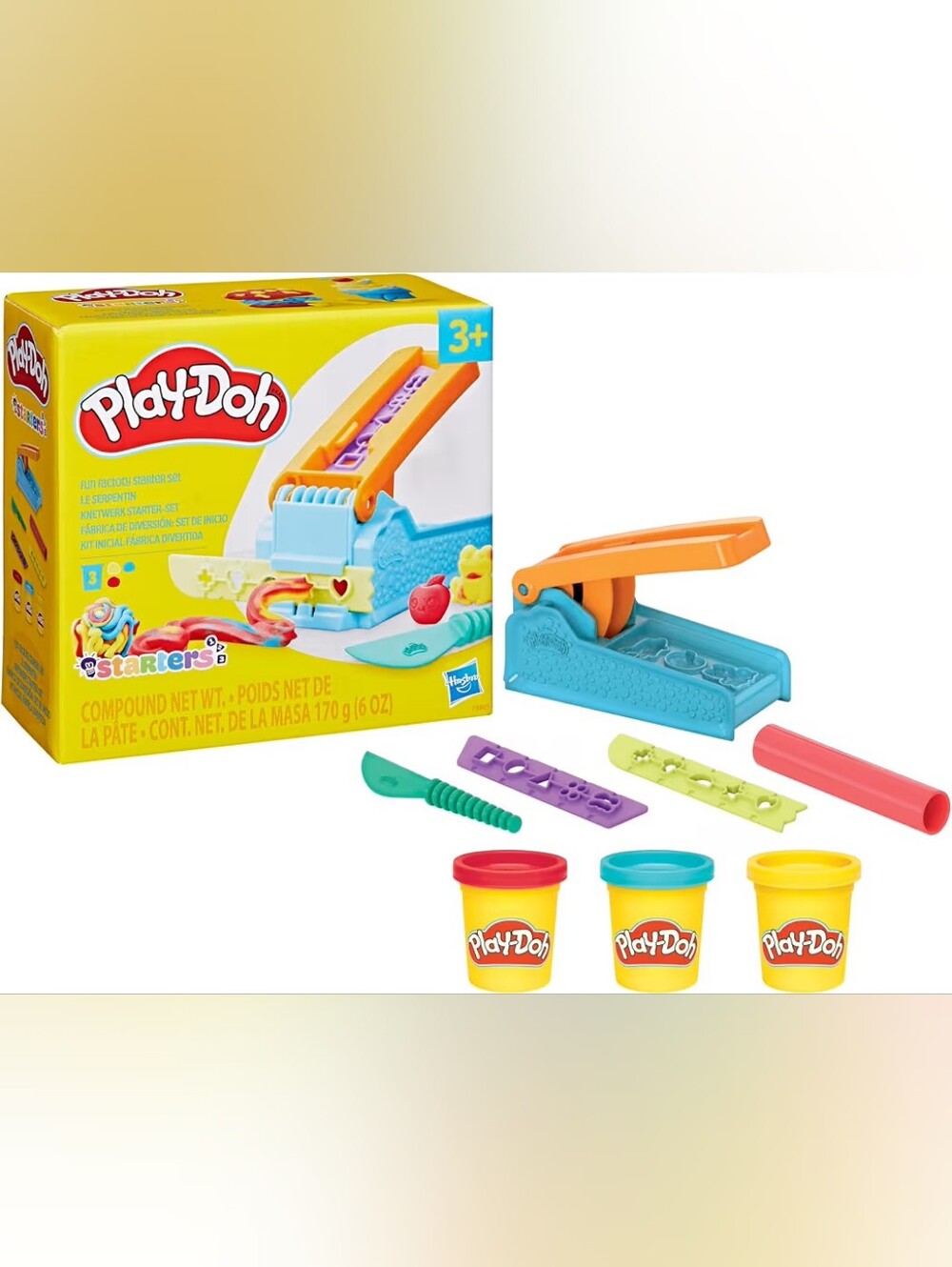 Play-Doh Fun Factory Starter Set, Preschool Toys Fun Press Playset - Multicolor